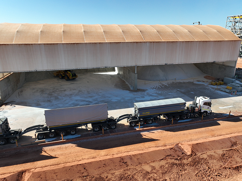 Spodumene concentrate ready for transport